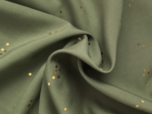 Tkanina wiskozowa w złote kropki