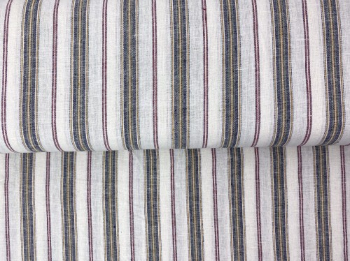 Len z wiskozą, biało-czerwono-granatowe paski