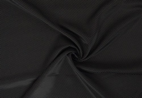 Podszewka wiskozowa, czarna w kropeczki