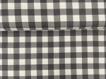 Tkanina bawełniana dekoracyjna, szara kratka, wodoodporna