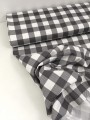 Tkanina bawełniana dekoracyjna, szara kratka, wodoodporna