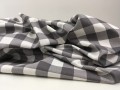 Tkanina bawełniana dekoracyjna, szara kratka, wodoodporna
