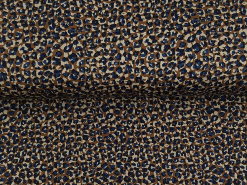 Bawełna satynowa z elastanem z motywem zwierzęcym, panterka