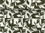 Tkanina bawełniana dekoracyjna, motyw kwiatowy zielony