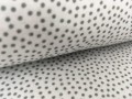 Dzianina bawełniana biała w szare kropki, jersey, Teofilów 