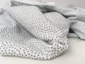 Dzianina bawełniana biała w szare kropki, jersey, Teofilów 