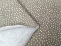 Dzianina bawełniana w kropki, szaro-beżowa, Teofilów