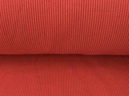Dzianina, ściągacz prążkowany 1szt=0,1mb, koralowy, Teofilów