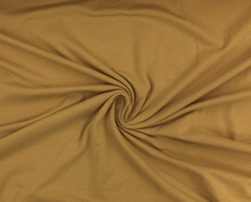 Dzianina bawełniana z elastanem, jersey, ochra 