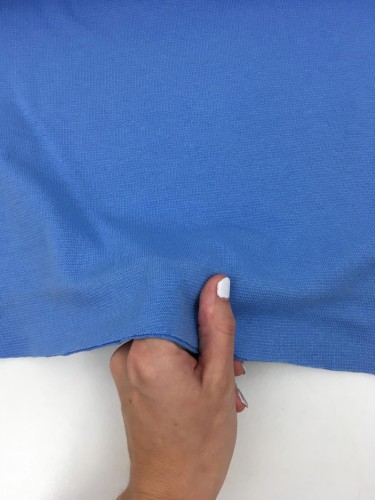 Dzianina bawełniana z elastanem, ściągacz gładki, niebieski 1 szt. = 0,1 mb 