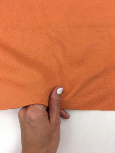 Dzianina bawełniana z elastanem, ściągacz gładki, pomarańczowy 1 szt. = 0,1 mb
