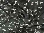 Dresówka, dzianina pętelkowa, à la jeans, wzór geometryczny, zyg zak