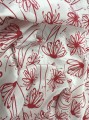 Podszewka wiskozowo-acetatowa, biała w czerwone kwiaty