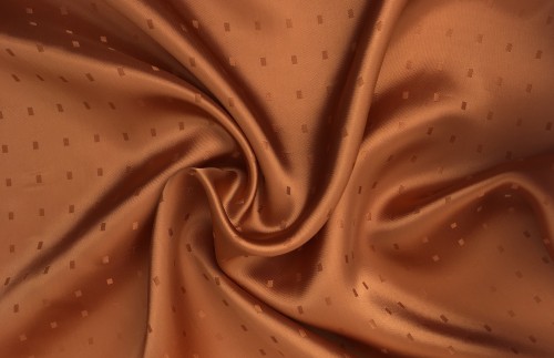 Grubsza podszewka wiskozowa, żakardowa, ruda