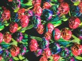 Dzianina pętelkowa, dresówka, wzór kwiaty, tulipany