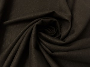Tkanina wiskozowa z lnem, elastyczna, czarna